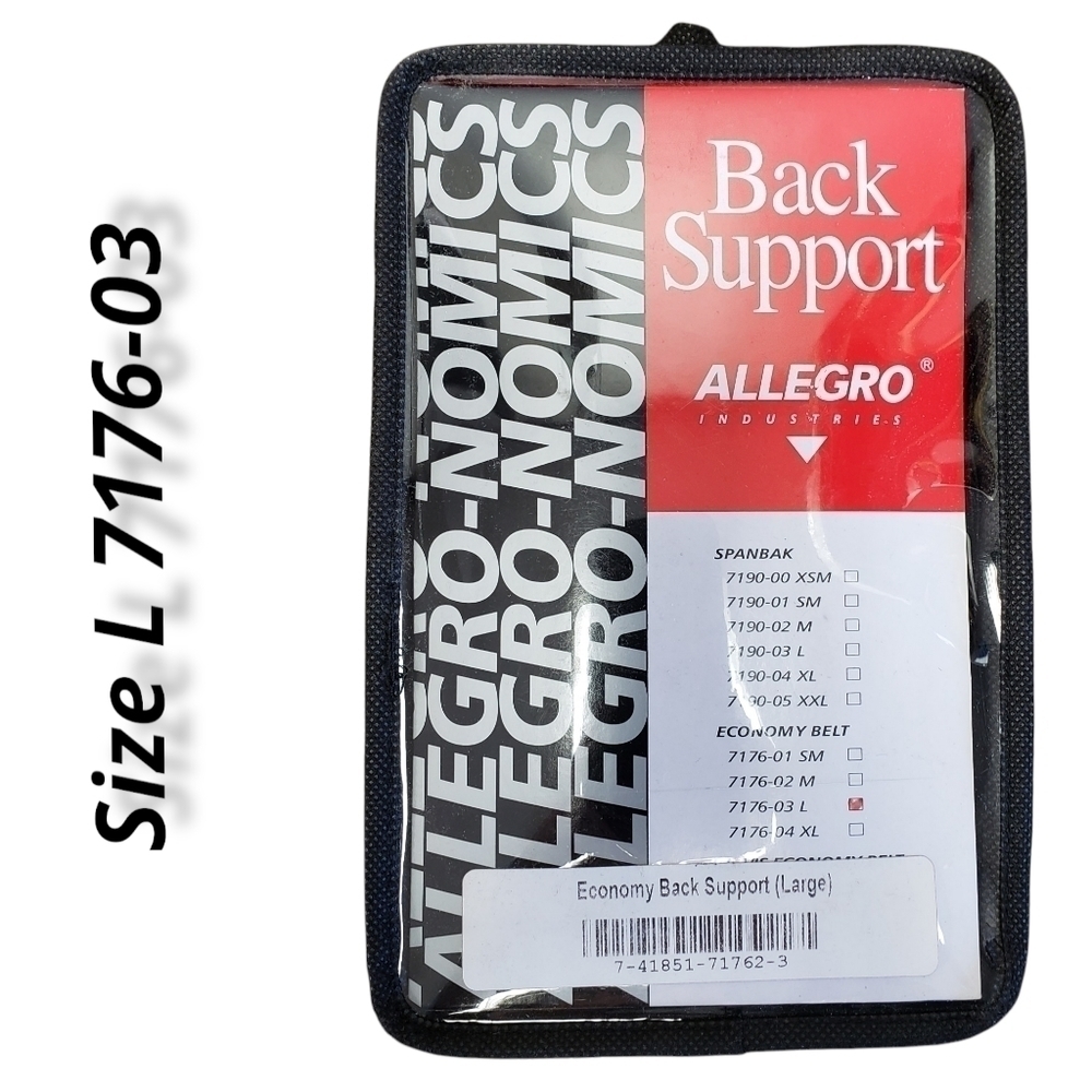 Allegro-Nomics Back Support Elastic Band Belt 7176-03 L New in Package NWT